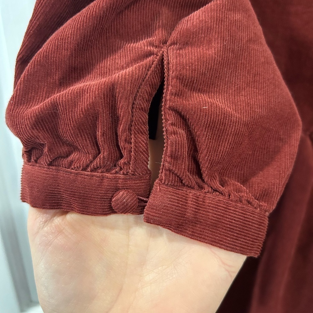 Madewell Corduroy Puff Sleeve Dress Rust Extra Small - Picture 7 of 8